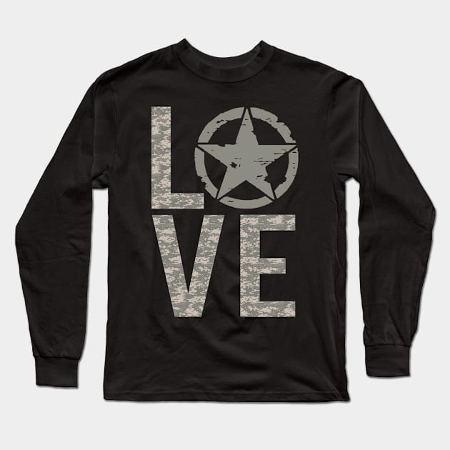 US Army Love Star Tshirt Long Sleeve T-Shirt by andytruong